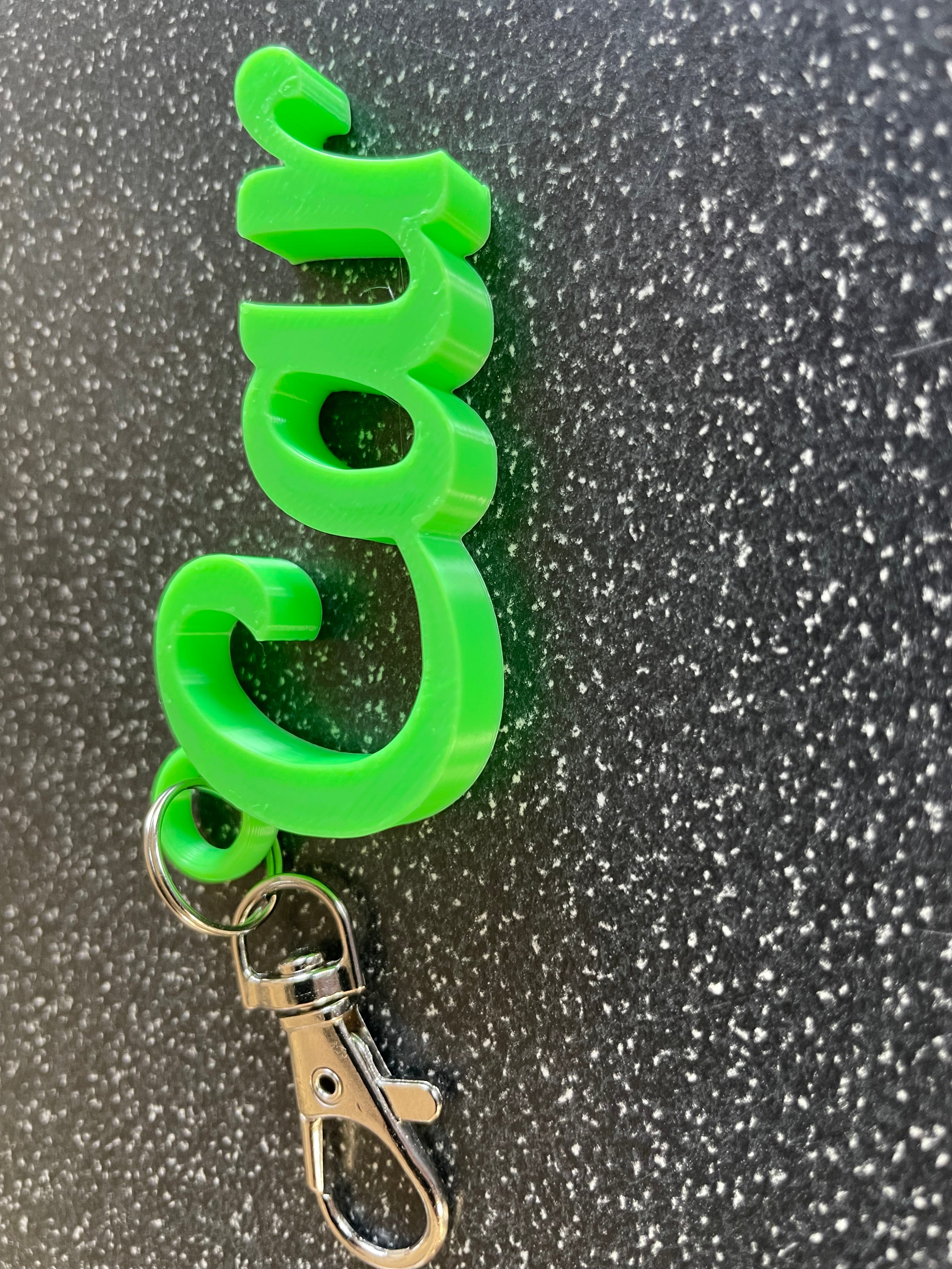 Personalised 3D Printed Name Keyring – Custom Gift with Lobster Clasp
