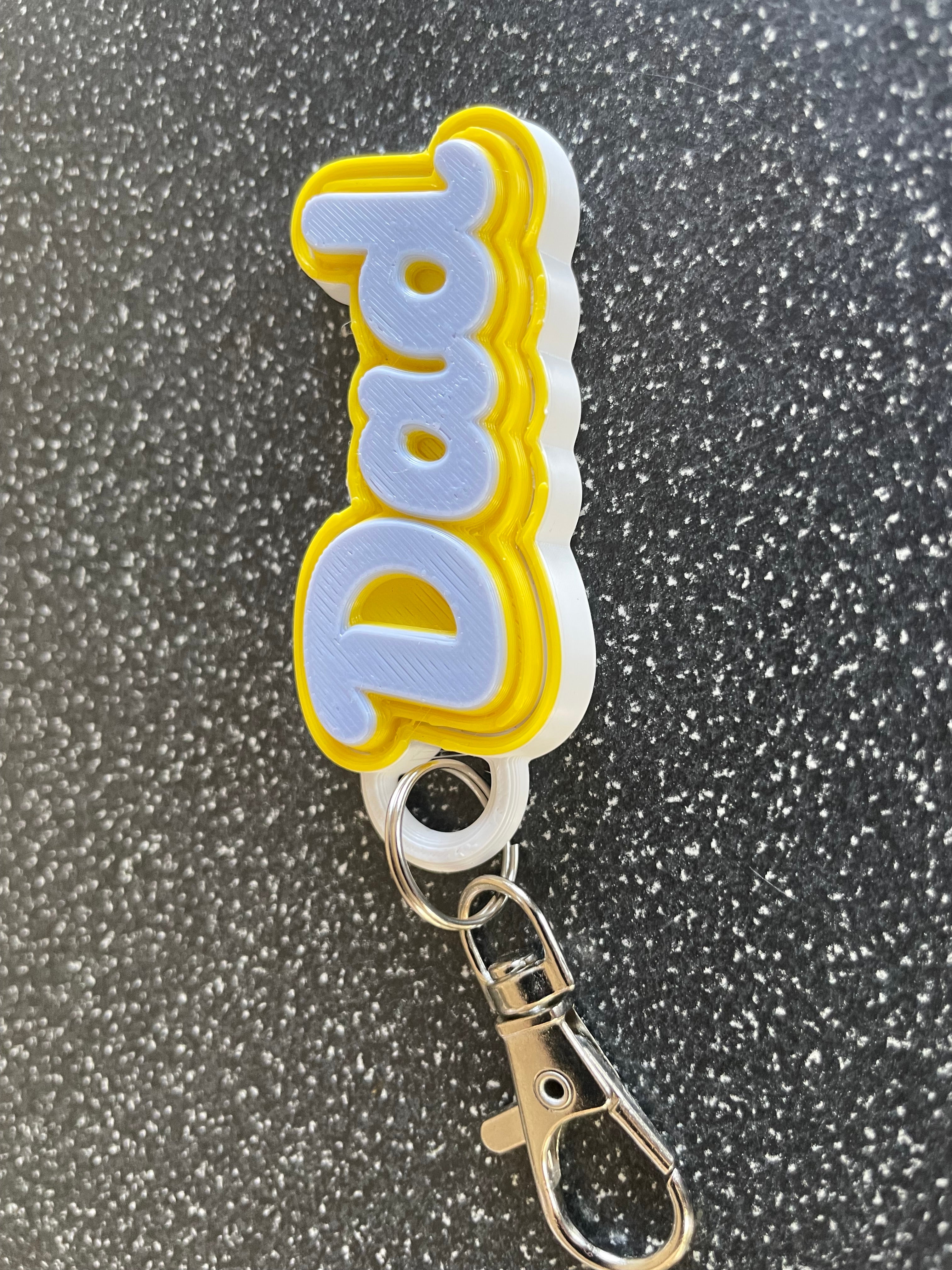 Personalised 3D Printed Name Keyring – Custom Gift with Lobster Clasp