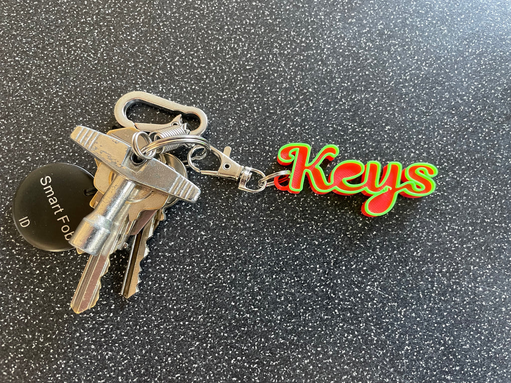 Personalised 3D Printed Name Keyring – Custom Gift with Lobster Clasp