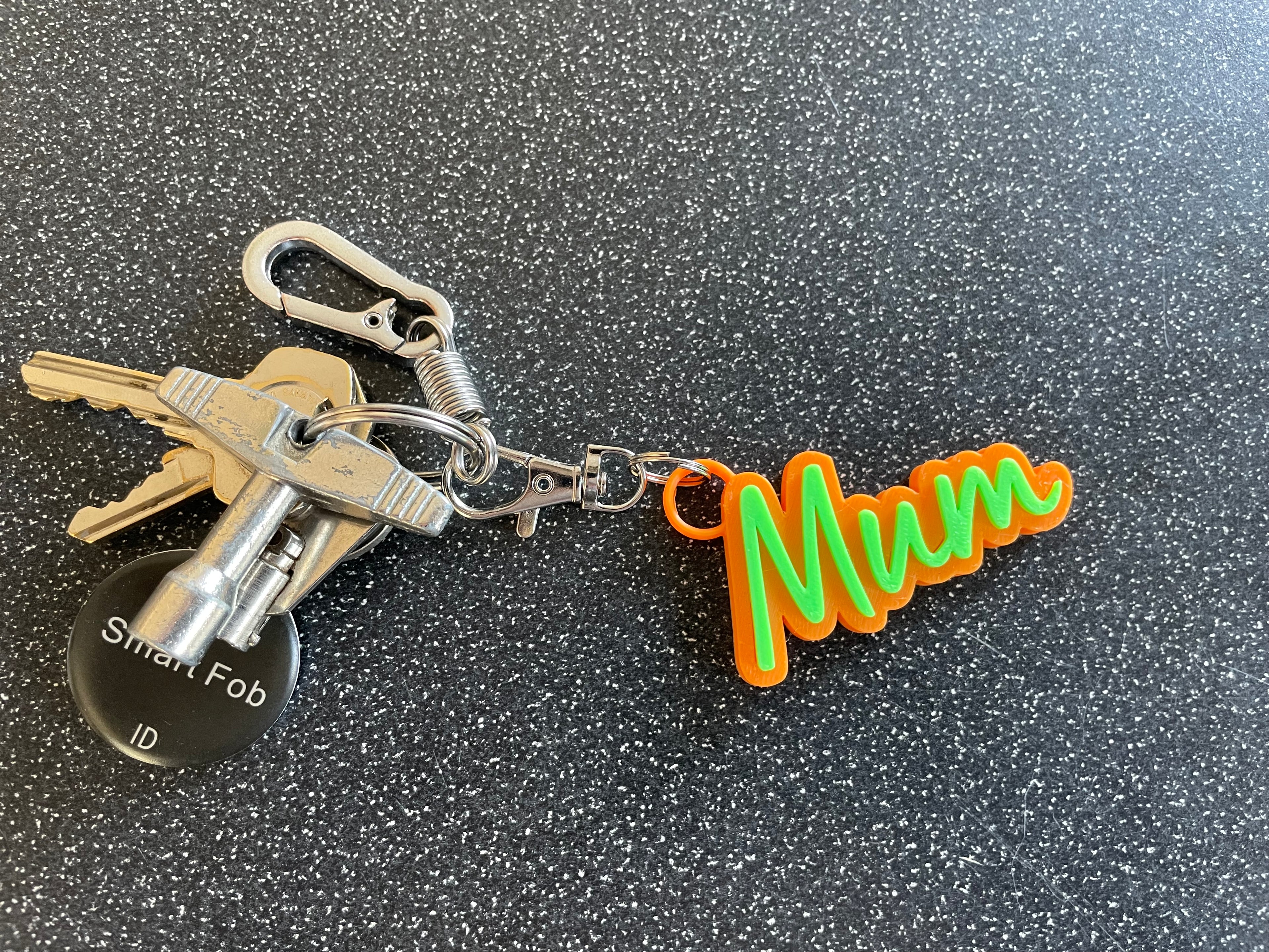 Personalised 3D Printed Name Keyring – Custom Gift with Lobster Clasp