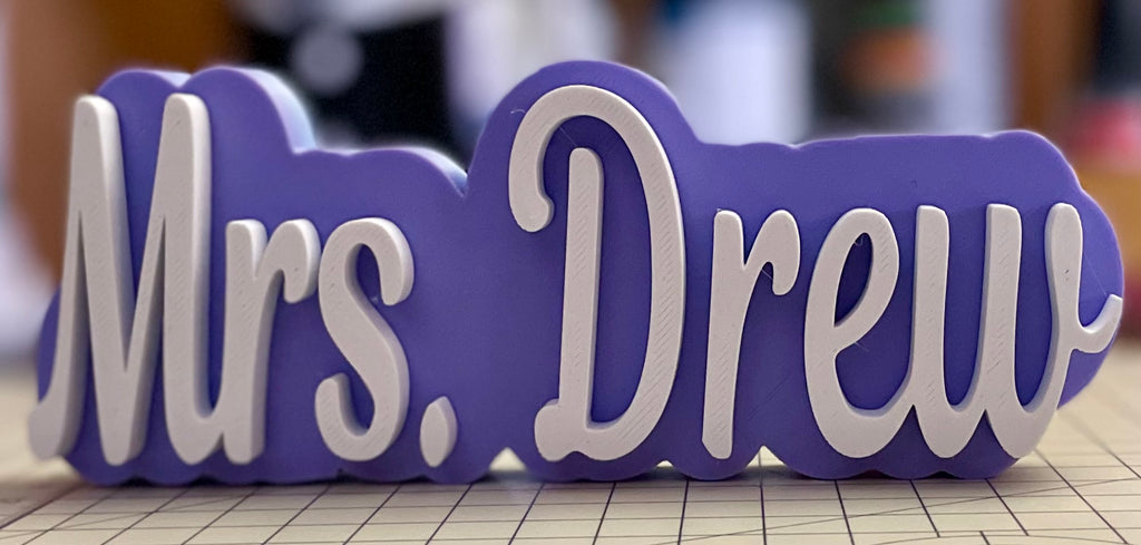 Custom 3D Printed Name Sign | Personalized Desk & Teacher Gift