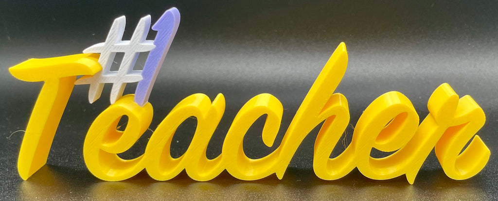 Personalised 3D Printed Name Sign, Custom Desk Name Plaque, Teacher Gift, Office & Classroom Desk Decoration