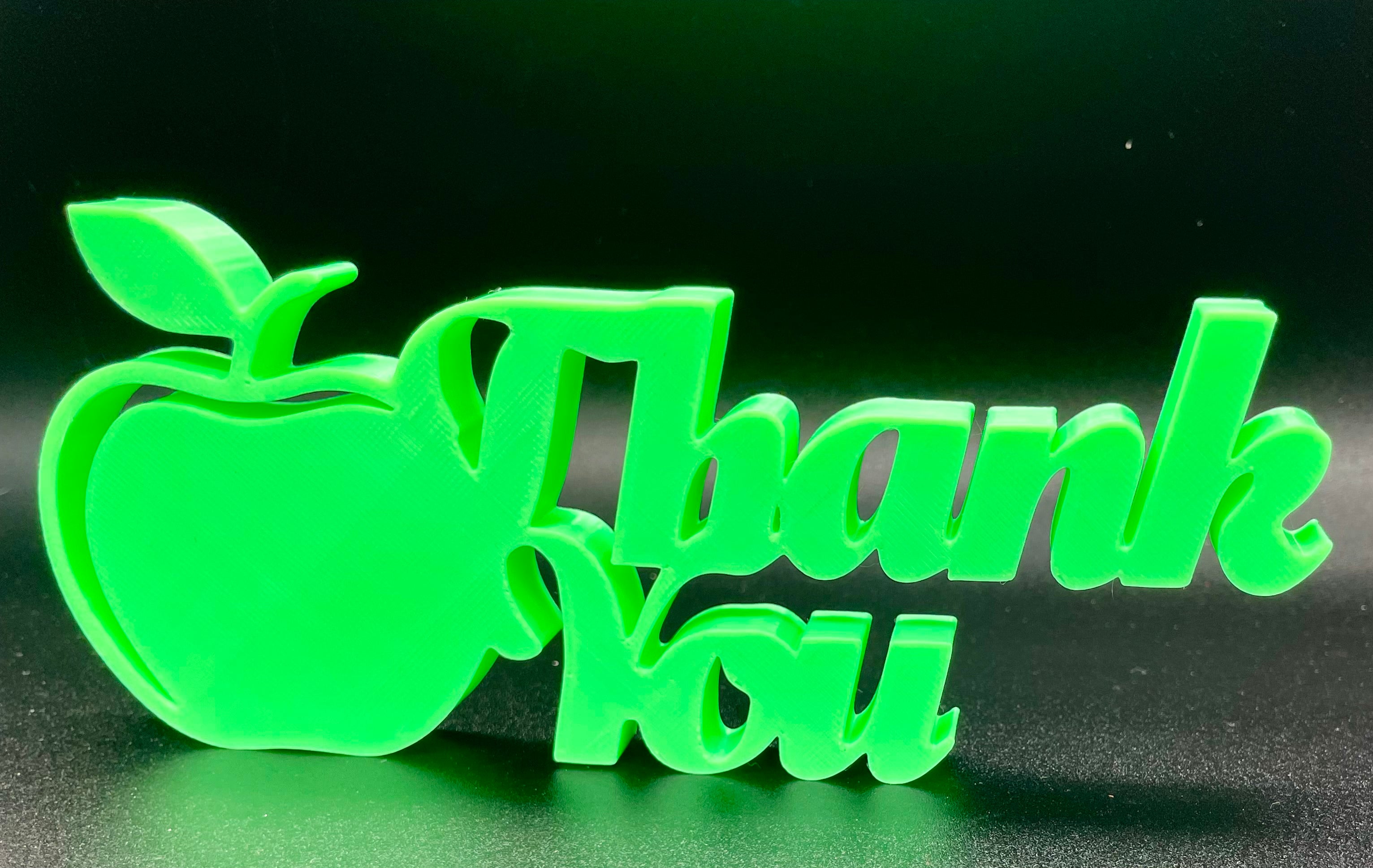 Teacher Thank You Sign – Personalised 3D Printed Appreciation Gift | Custom Name & Colour | End of Term Teacher Present