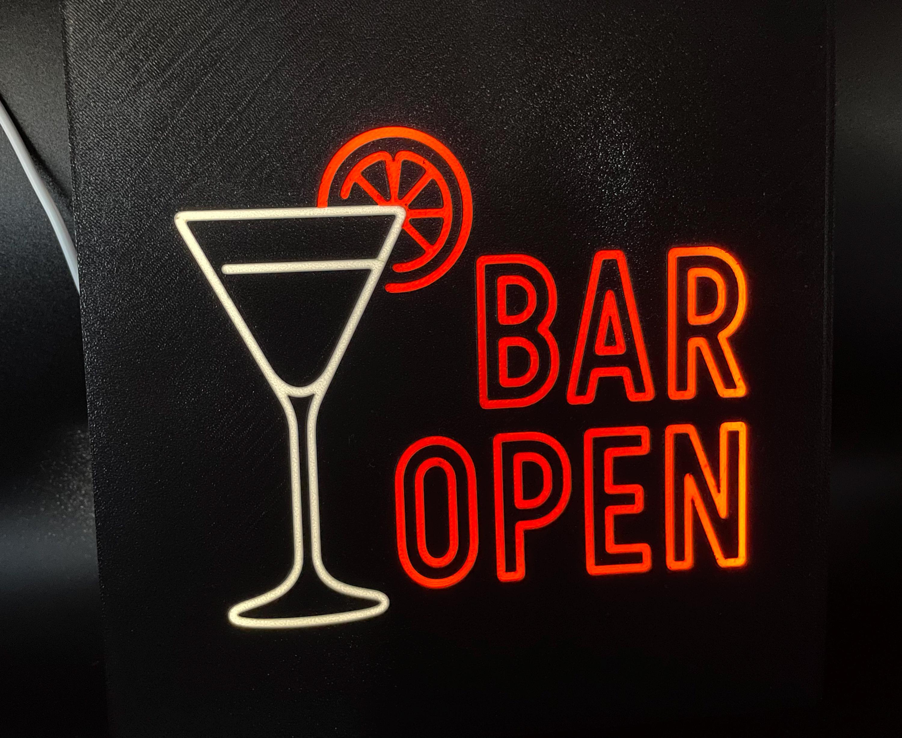 Bar Open Light Box