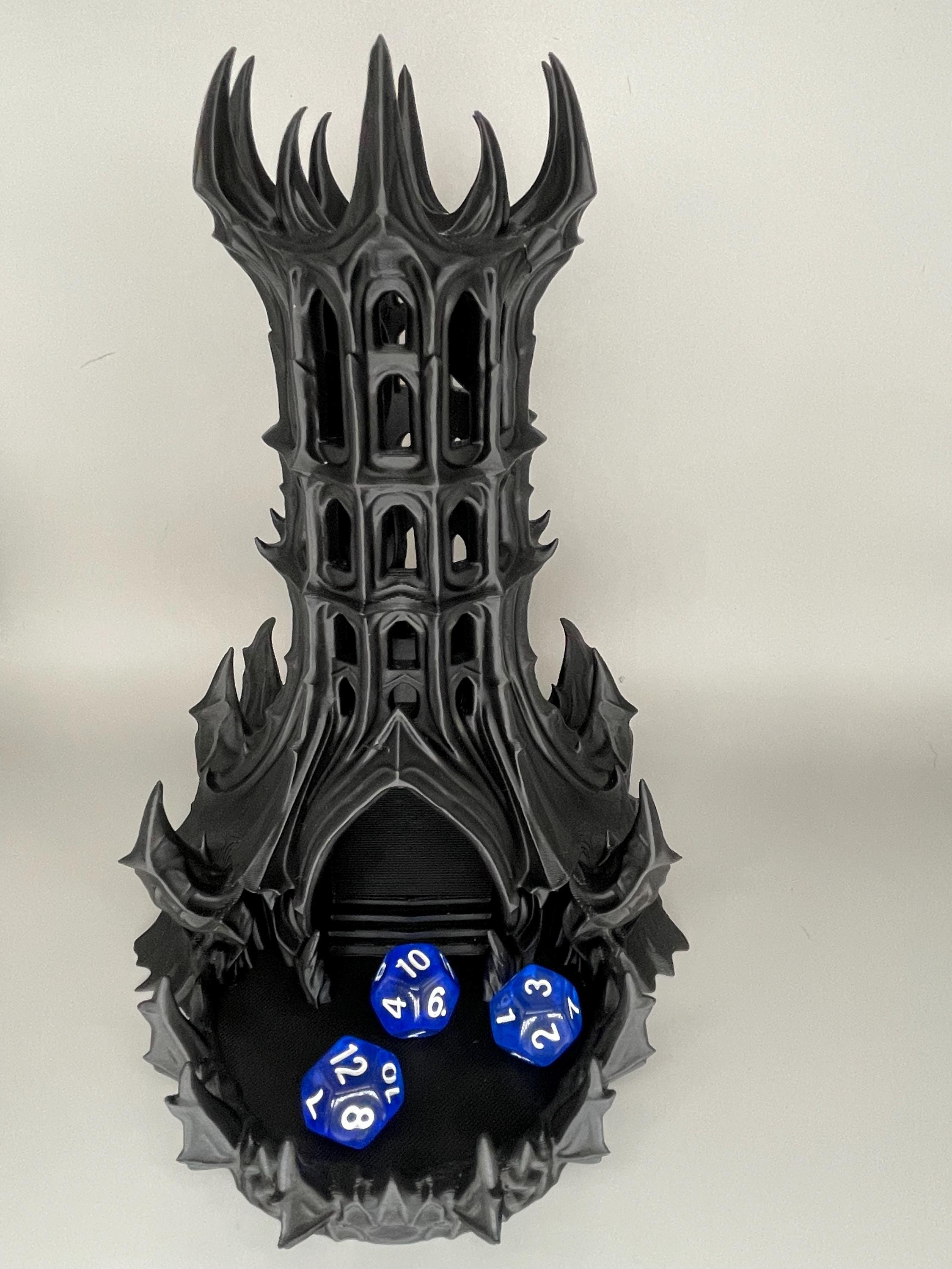 Gothic Dice Tower – 3D Printed Obsidian Spire for Tabletop RPGs
