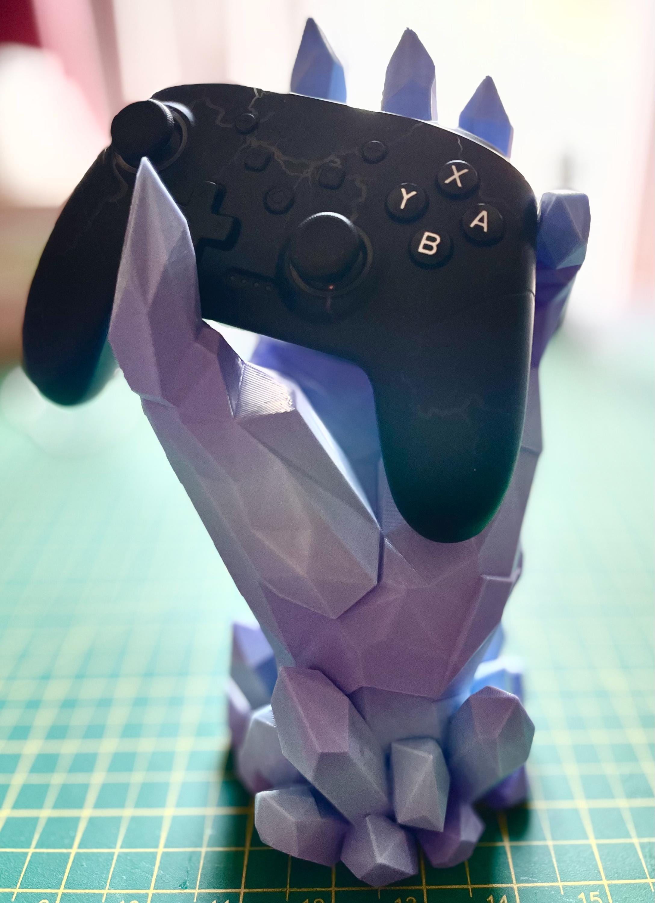 Game Controller Stand Crystal Hand Design. Colour shown Blueberry Bubblegum. Free UK Delivery