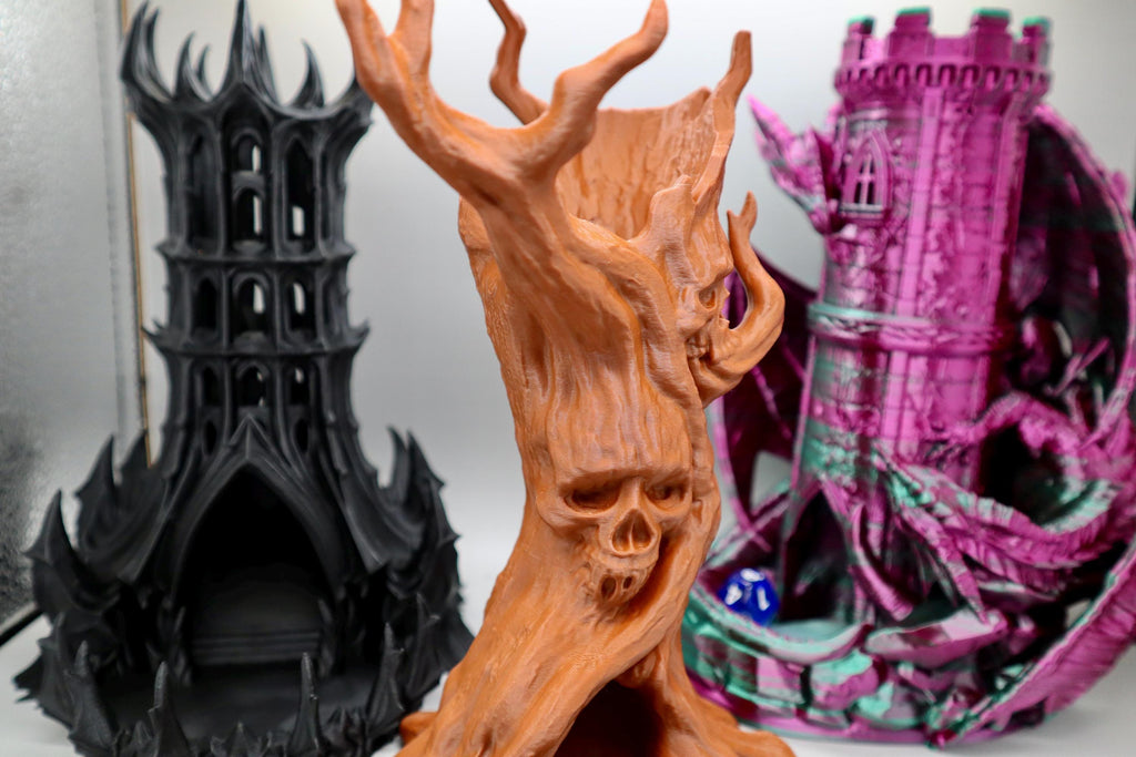 Creepy Tree Dice Tower – Skull, Dark Fantasy RPG Accessory (3D Printed)