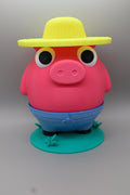 Farmer Pig Butt Crack Piggy Bank – Funny Pig Money Box with Hidden Coin Slot