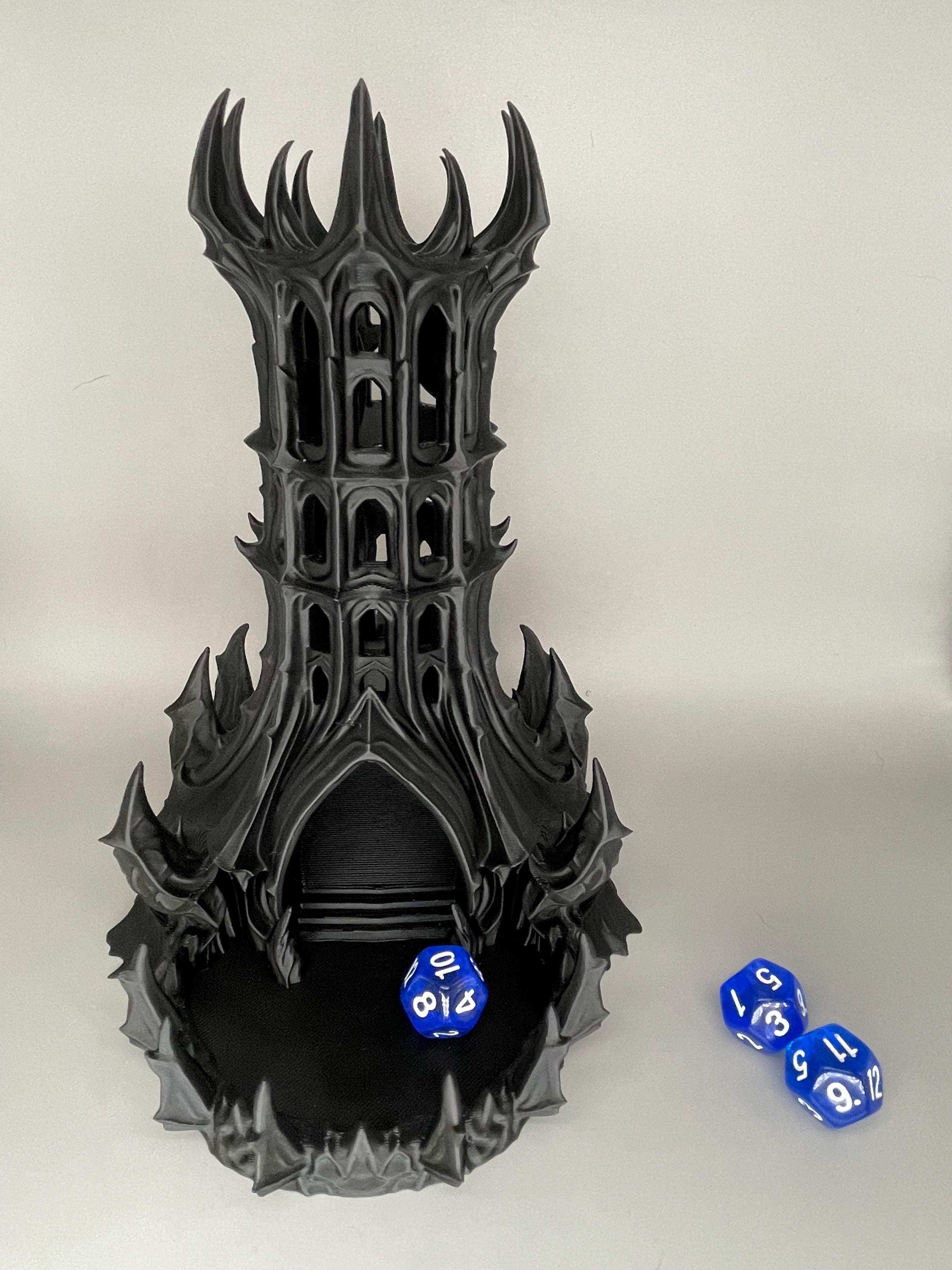 Gothic Dice Tower – 3D Printed Obsidian Spire for Tabletop RPGs