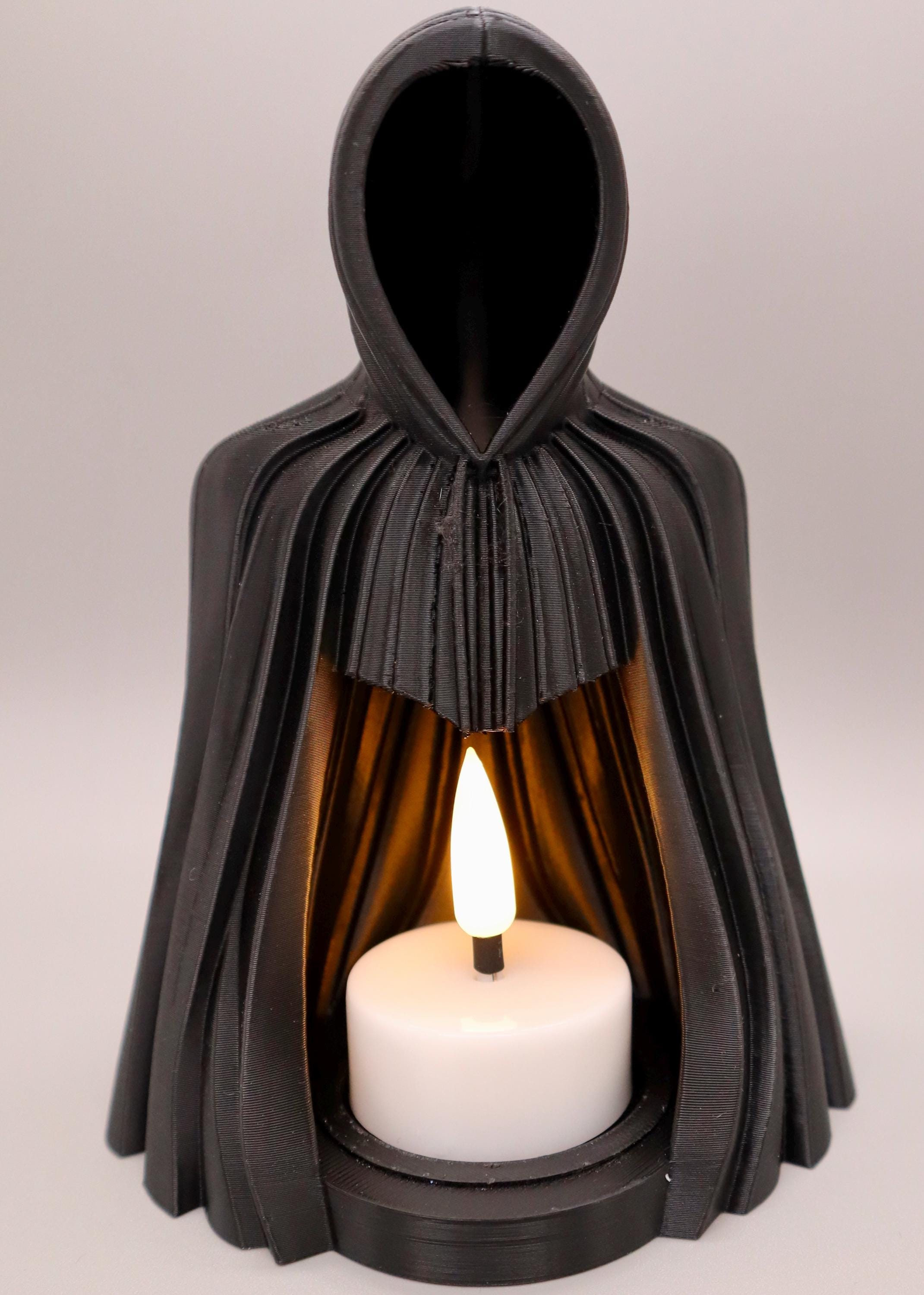 Hooded Cloak Battery Tea Light Holder – Gothic Style Ornament