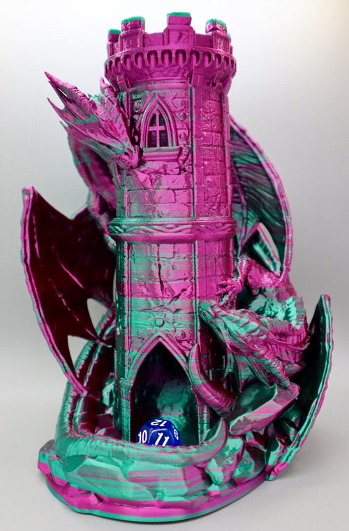 3D Printed Dragon Castle Dice Tower | Gothic Fantasy RPG Accessory | D&D Gift