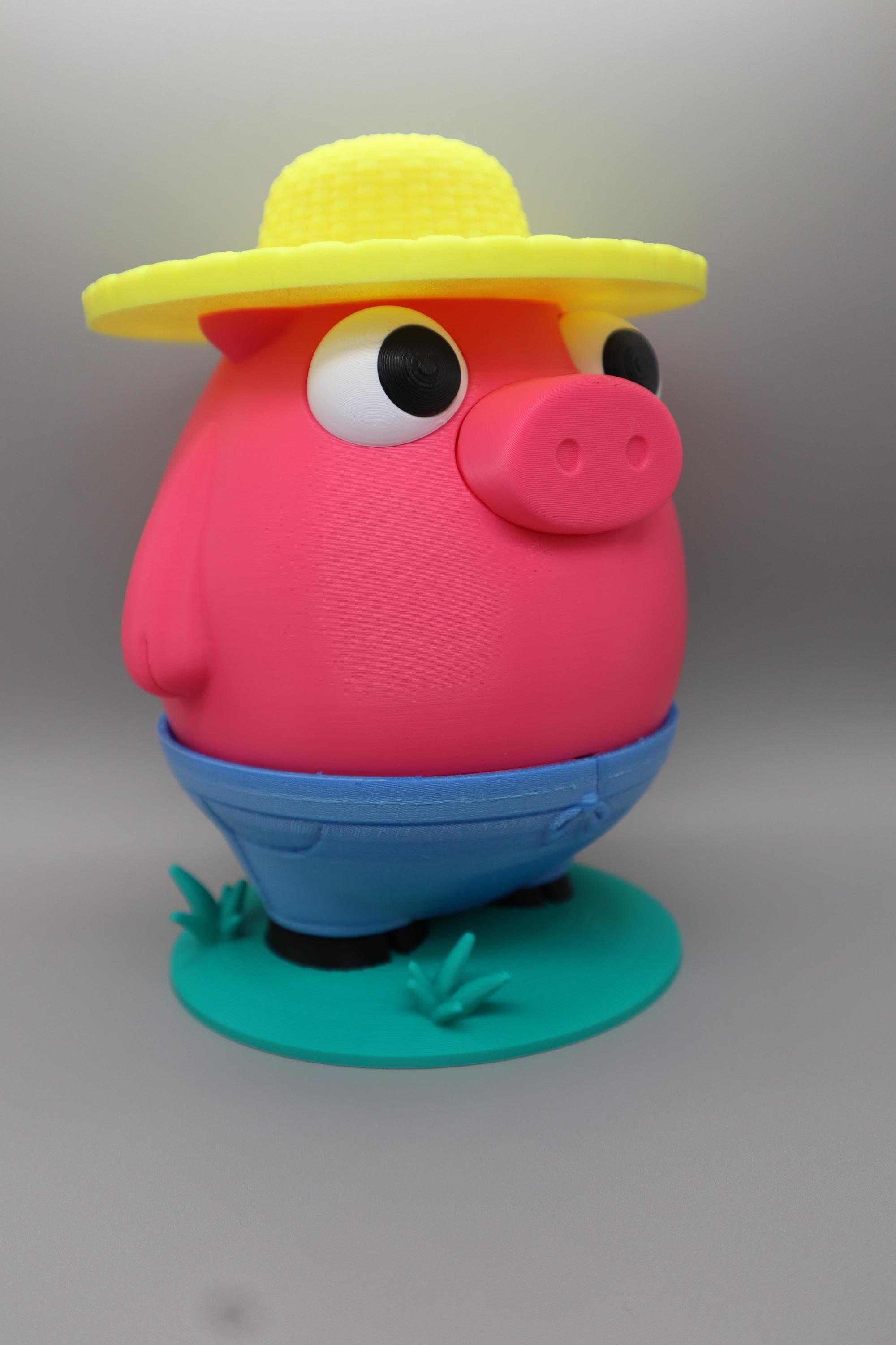 Farmer Pig Butt Crack Piggy Bank – Funny Pig Money Box with Hidden Coin Slot