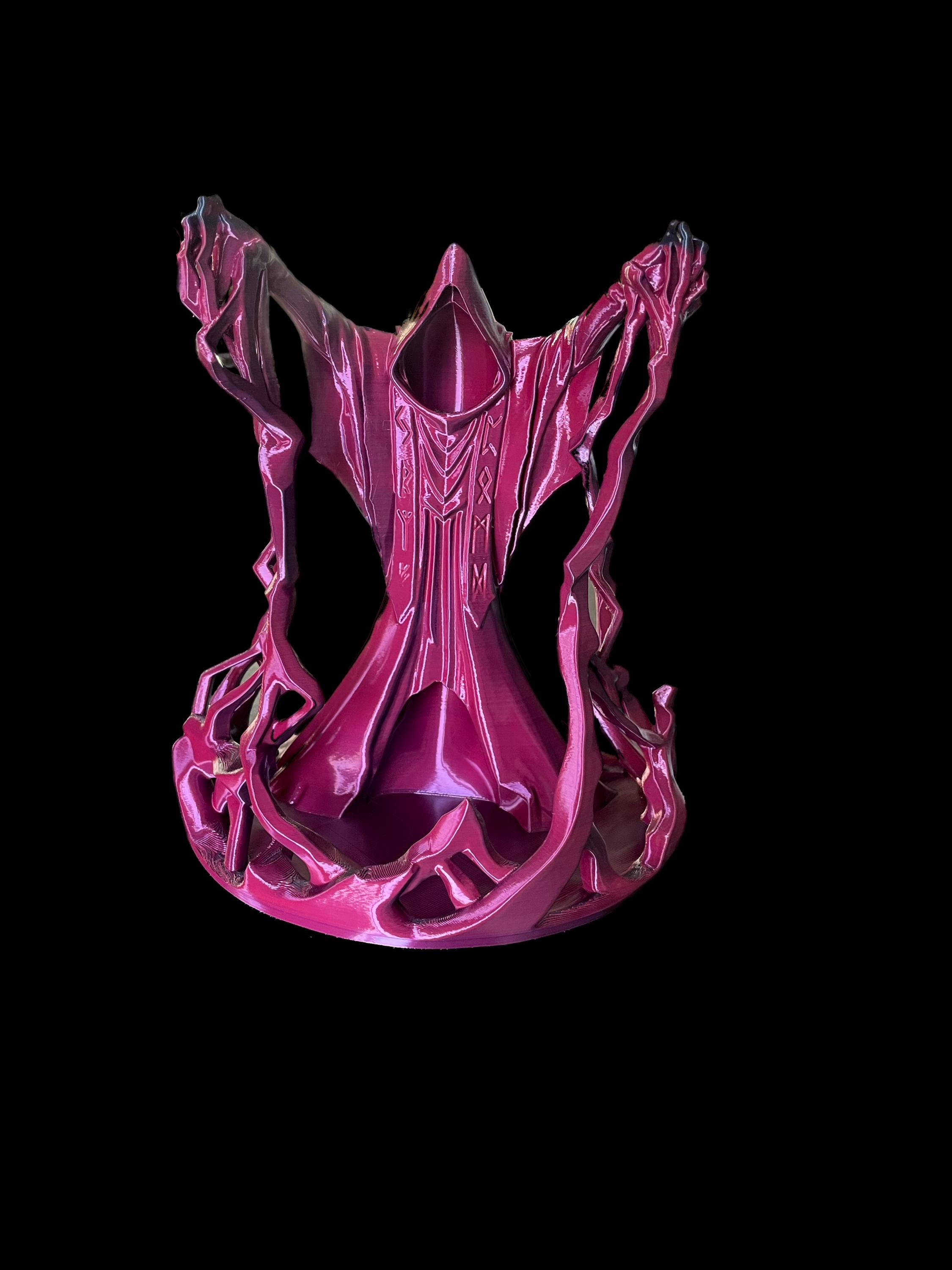 Wizard Dice Tower – Red Black Silk PLA 3D Printed RPG Accessory
