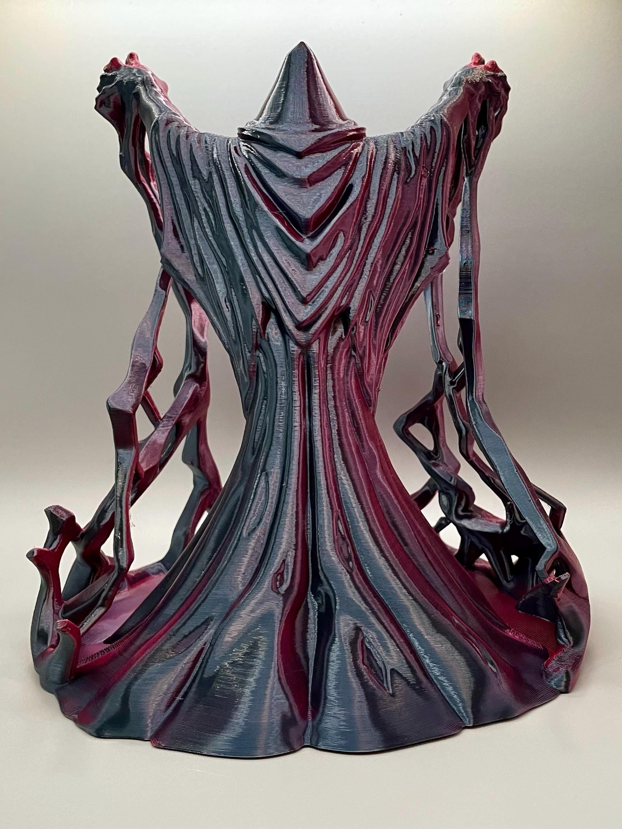 Wizard Dice Tower – Red Black Silk PLA 3D Printed RPG Accessory