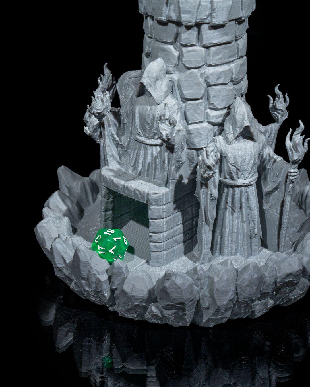 Mad Wizard Tower Dice Tower – 3D Printed DnD Roller – Fantasy RPG Terrain