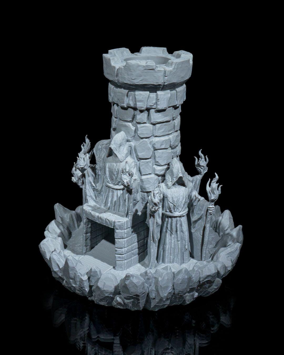 Mad Wizard Tower Dice Tower – 3D Printed DnD Roller – Fantasy RPG Terrain