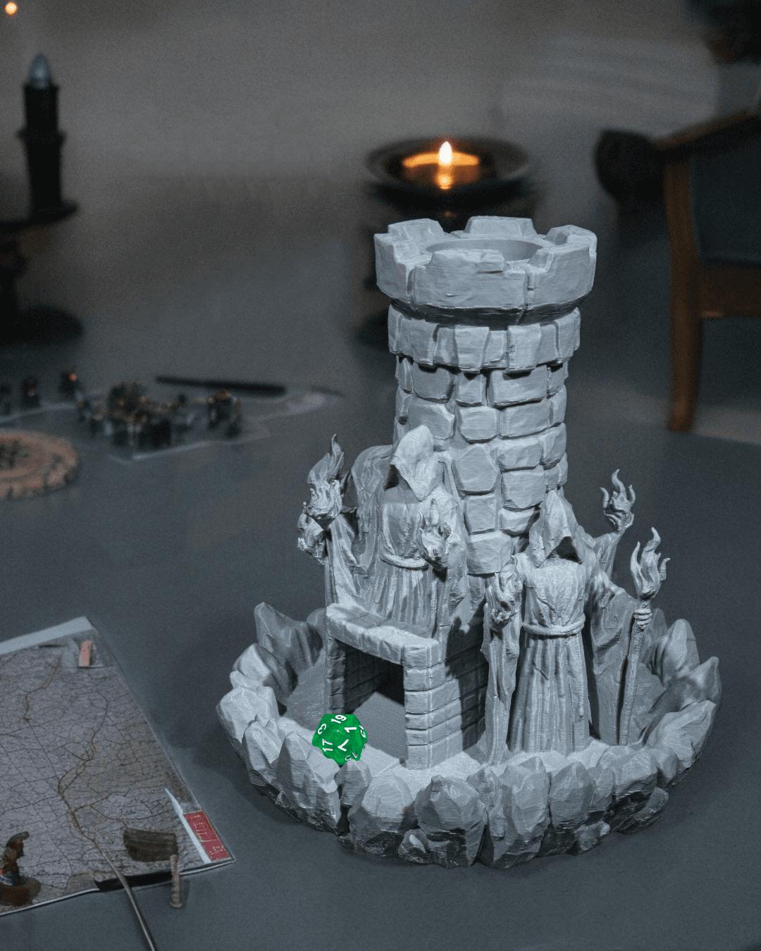 Mad Wizard Tower Dice Tower – 3D Printed DnD Roller – Fantasy RPG Terrain